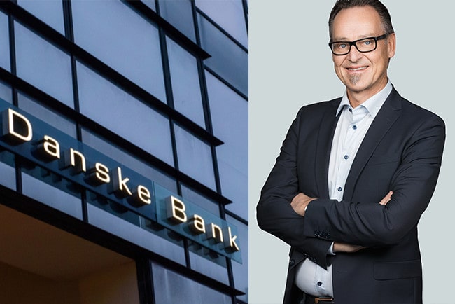 kollage fasadbild danske bank och Michael Grahn chefsekonom Danske Bank